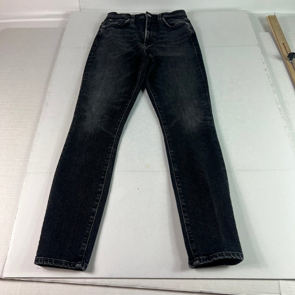 AGOLDE Jean Women 25x27* Pinch Waist High Rise Skinny Black Stretch Denim Tag 25